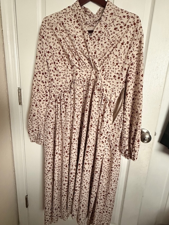 Dainty Jewells Dresses & Skirts - Dainty Jewells Cream Midi Dress with Rust Floral Print